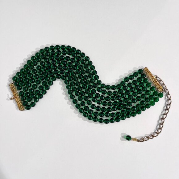 Chanel Vintage Seven Strand Green Gripoix Necklace - Picture 1 of 10